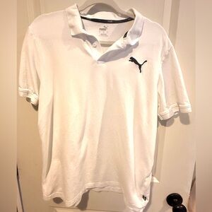 Puma Essential Men’s White Short Sleeve Polo Shirt sz L